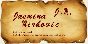 Jasmina Mirković vizit kartica